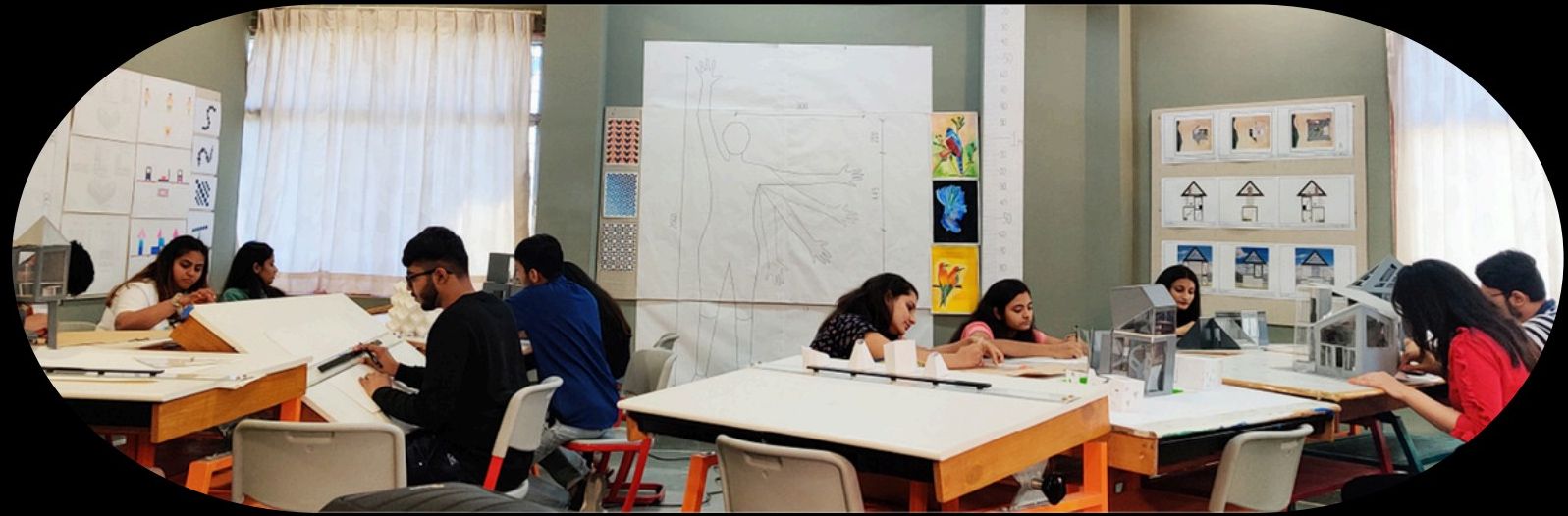 Students working together in a classroom